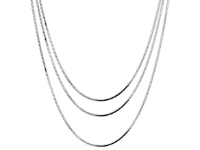 Sterling Silver 0.90MM Set of 3 Snake 18/20/24 Inch Chain