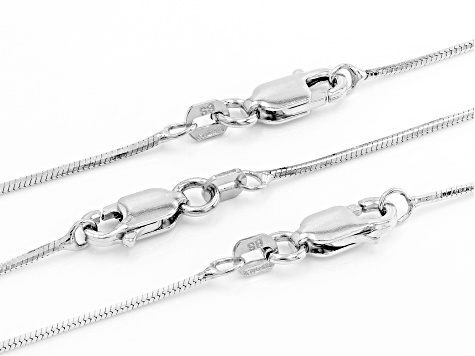 Sterling Silver 0.90MM Set of 3 Snake 18/20/24 Inch Chain