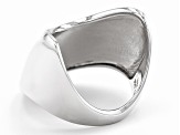 Rhodium Over Sterling Silver V Shaped Ring