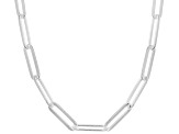 Rhodium Over Sterling Silver Paperclip Chain