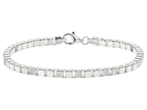 Sterling Silver 3.7MM Squared Box Link Bracelet