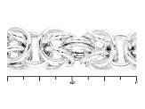 Sterling Silver Byzantine Link Black Onyx 8 Inch Bracelet