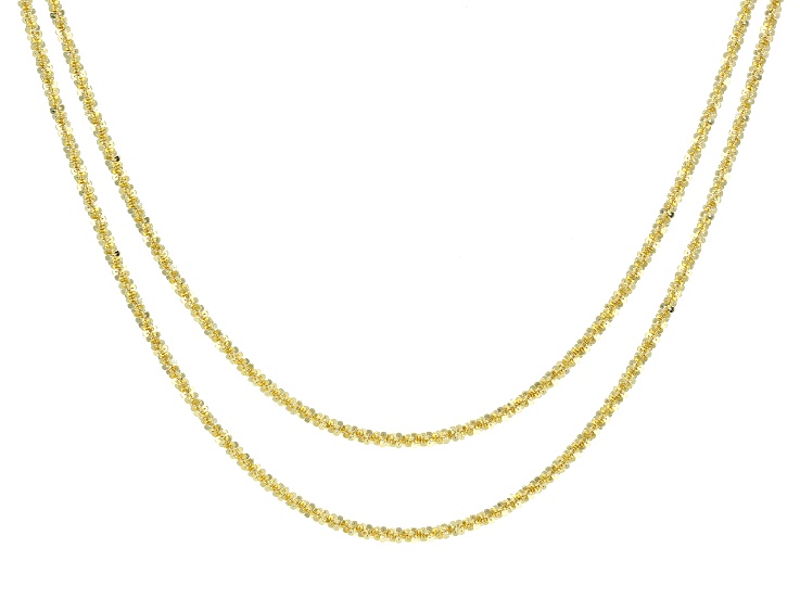 18k Yellow Gold Over Sterling Silver Diamond Cut Criss Cross