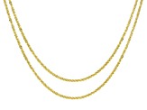 18k Yellow Gold Over Sterling Silver Diamond Cut Criss Cross Chain Necklace Set 20 Inch & 24 Inch