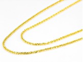 18k Yellow Gold Over Sterling Silver Diamond Cut Criss Cross Chain Necklace Set 20 Inch & 24 Inch