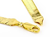 18K Yellow Gold Over Sterling Silver Diamond-cut Herringbone Chain Link Bracelet