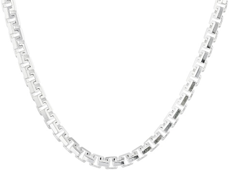 Sterling Silver 5mm Designer Box Chain Link Necklace