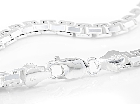 Sterling Silver 5mm Designer Box Chain Link Necklace