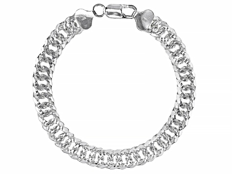 Sterling Silver Diamond Cut Cuban Link Bracelet