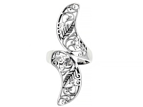Sterling Silver Leaf Filigree Bypass Ring