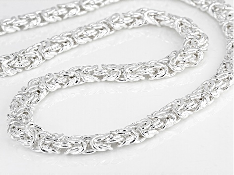 Sterling Silver 9MM Byzantine Chain