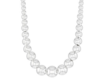 Picture of Sterling Silver Graduated Bead 20 Inch Necklace