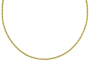 18K Yellow Gold Over Sterling Silver Diamond-Cut Twisted Omega 18 Inch Necklace
