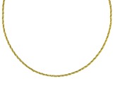 18K Yellow Gold Over Sterling Silver Diamond-Cut Twisted Omega 18 Inch Necklace