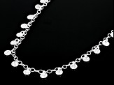 Sterling Silver Textured & Polished Circle Disk 18 Inch Necklace
