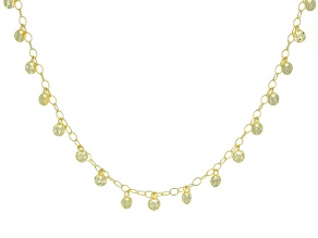 18K Yellow Gold Over Sterling Silver Textured & Polished Circle Disk 18 Inch Necklace