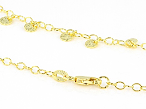 18K Yellow Gold Over Sterling Silver Textured & Polished