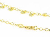18K Yellow Gold Over Sterling Silver Textured & Polished Circle Disk 18 Inch Necklace