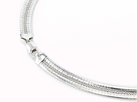 Sterling Silver 8mm Omega 18 Inch Necklace
