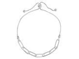 Sterling Silver Paperclip Link Bolo Bracelet