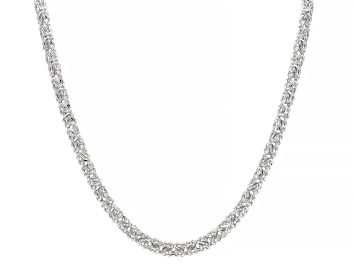 Picture of Sterling Silver 7.5mm Flat Byzantine 20 Inch Chain