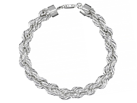 Sterling Silver 9.0mm Rope Link Bracelet
