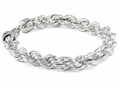 Sterling Silver 9.0mm Rope Link Bracelet
