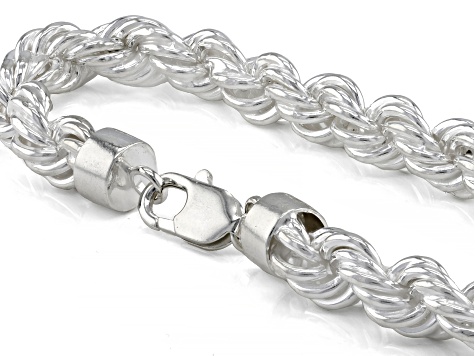 Sterling Silver 9.0mm Rope Link Bracelet