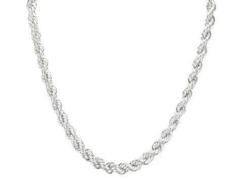 Sterling Silver 9.0mm Rope 20 Inch Chain