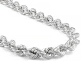 Sterling Silver 9.0mm Rope 22 Inch Chain