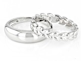 Rhodium Over Sterling Silver Set Of 2 Band Rings