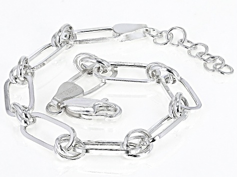 Rectangle Silver Bead Spacers, Large Bracelet Focal Beads, Silver