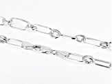 Sterling Silver 6.5mm Rectangle Link 18 Inch Chain