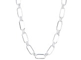 Sterling Silver 6.5mm Rectangle Link 20 Inch Chain
