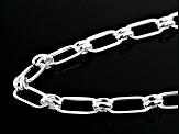 Sterling Silver 6.5mm Rectangle Link 20 Inch Chain