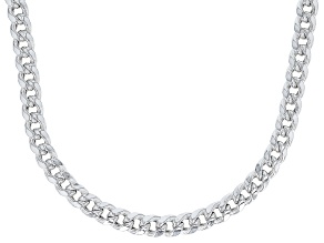 Sterling Silver Diamond-Cut 5mm Cuban Link 20 Inch Chain