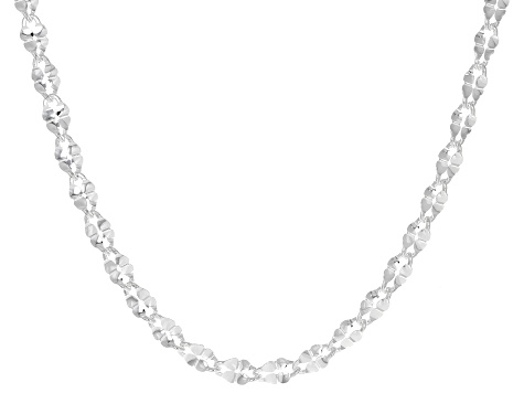 Sterling Silver 4.5mm Diamond-Cut Margherita Link 24 Inch Chain