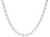 Sterling Silver 4.5mm Diamond-Cut Margherita Link 24 Inch Chain