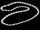 Sterling Silver 4.5mm Diamond-Cut Margherita Link 24 Inch Chain