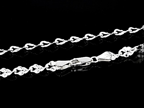 Sterling Silver 4.5mm Diamond-Cut Margherita Link 24 Inch Chain
