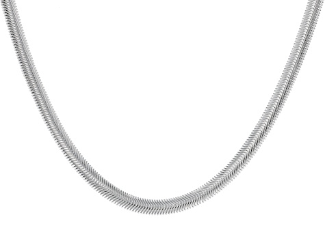 Sterling Silver 6mm Flat Snake 20 Inch Chain.