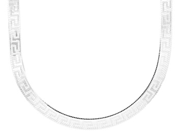 Picture of Sterling Silver Reversible 7mm Greek Key Herringbone 20 Inch Necklace
