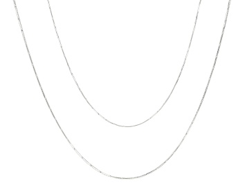 Picture of Sterling Silver Set Of 2 20 And 24 Inch Snake Chains With Diamond-Cut Stations