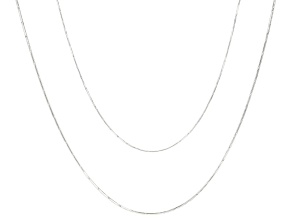 Sterling Silver Set Of 2 20 And 24 Inch Snake Chains With Diamond-Cut Stations