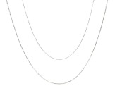 Sterling Silver Set Of 2 20 And 24 Inch Snake Chains With Diamond-Cut Stations