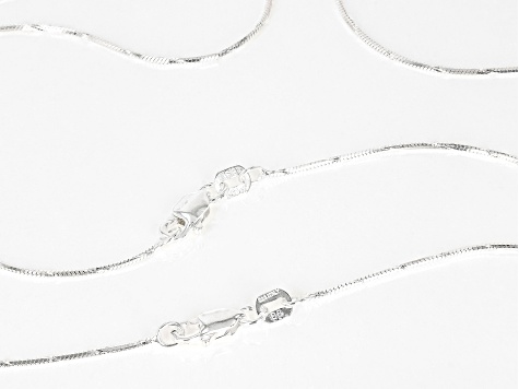 Sterling Silver Set Of 2 20 And 24 Inch Snake Chains With Diamond-Cut Stations