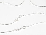 Sterling Silver Set Of 2 20 And 24 Inch Snake Chains With Diamond-Cut Stations