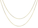 18k Yellow Gold Over Sterling Silver Set Of 2 20 And 24 Inch Snake Chains With Diamond-Cut Stations