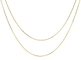 18k Yellow Gold Over Sterling Silver Set Of 2 20 And 24 Inch Snake Chains With Diamond-Cut Stations