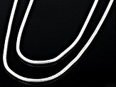Sterling Silver Set Of 2 18 And 20 Inch Snake Chains